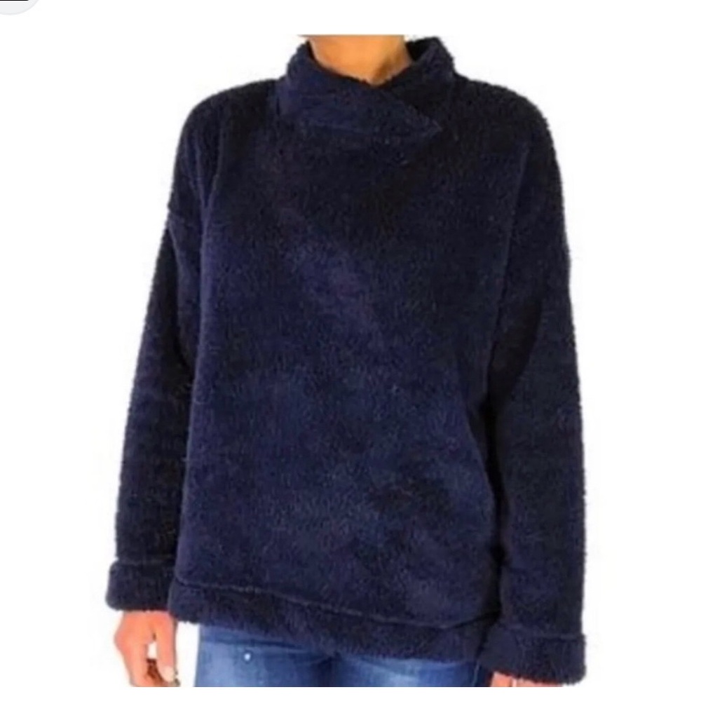 NWT Plush Navy Funnel Neck Women's Sweater
